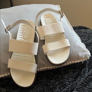 Sperry White Leather Double Strap Sandals